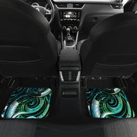 Personalised New Zealand Maori Taniwha Car Mats Silver Fern Paua Shell Version