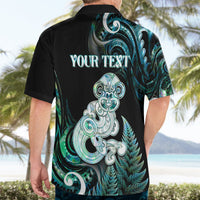 Personalised New Zealand Maori Taniwha Hawaiian Shirt Silver Fern Paua Shell Version LT05 - Polynesian Pride