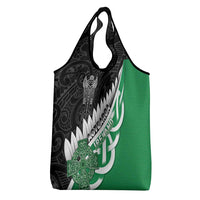 New Zealand And Ireland Rugby Grocery Bag Silver Fern With Celtic Cross LT05 - Polynesian Pride