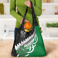 New Zealand And Ireland Rugby Grocery Bag Silver Fern With Celtic Cross LT05 - Polynesian Pride