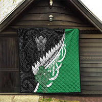 New Zealand And Ireland Rugby Quilt Silver Fern With Celtic Cross LT05 - Polynesian Pride