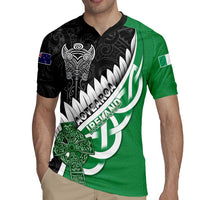 New Zealand And Ireland Rugby Custom Rugby Jersey Silver Fern With Celtic Cross LT05 - Polynesian Pride