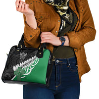 New Zealand And Ireland Rugby Shoulder Handbag Silver Fern With Celtic Cross LT05 - Polynesian Pride
