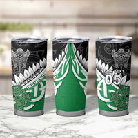 New Zealand And Ireland Rugby Custom Tumbler Cup Silver Fern With Celtic Cross LT05 - Polynesian Pride