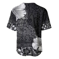 Hawaii Hibiscus With Black Polynesian Pattern Baseball Jersey LT05 - Polynesian Pride