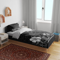 Hawaii Hibiscus With Black Polynesian Pattern Bedding Set