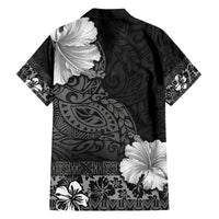 Hawaii Hibiscus With Black Polynesian Pattern Hawaiian Shirt