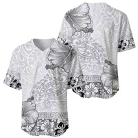 Hawaii Hibiscus With White Polynesian Pattern Baseball Jersey LT05 - Polynesian Pride