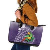Manua High School Leather Tote Bag Polynesian Tribal Pattern LT05 Purple - Polynesian Pride
