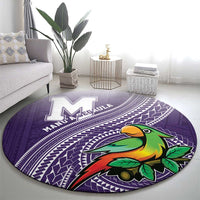 Manua High School Round Carpet Polynesian Tribal Pattern