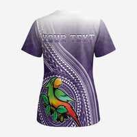 Personalized Manua High School Scrub Top Polynesian Tribal Pattern - Polynesian Pride