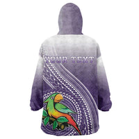 Personalized Manua High School Wearable Blanket Hoodie Polynesian Tribal Pattern