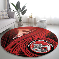 Fagaitua High School Round Carpet Polynesian Tribal Pattern