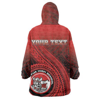 Personalized Fagaitua High School Wearable Blanket Hoodie Polynesian Tribal Pattern