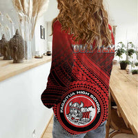 Personalized Fagaitua High School Women Casual Shirt Polynesian Tribal Pattern