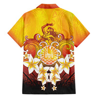 Tahiti Heiva Festival Family Matching Off Shoulder Short Dress and Hawaiian Shirt Tahitian Vahine Plumeria Flowers