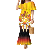 Tahiti Heiva Festival Mermaid Dress Tahitian Vahine Plumeria Flowers