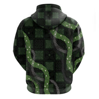 Hawaiian Quilt Hoodie Pele Hair Hinahina Lei Black Version