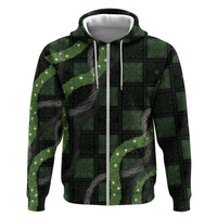 Hawaiian Quilt Hoodie Pele Hair Hinahina Lei Black Version