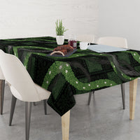 Hawaiian Quilt Tablecloth Pele Hair Hinahina Lei Black Version LT05 - Polynesian Pride
