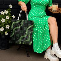Hawaiian Quilt Tote Bag Pele Hair Hinahina Lei Black Version