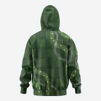 Hawaiian Quilt Hoodie Pele Hair Hinahina Lei Green Version