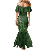 Hawaiian Quilt Mermaid Dress Pele Hair Hinahina Lei Green Version LT05 - Polynesian Pride