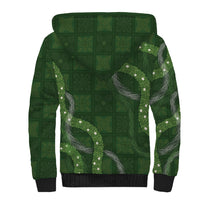 Hawaiian Quilt Sherpa Hoodie Pele Hair Hinahina Lei Green Version LT05 - Polynesian Pride