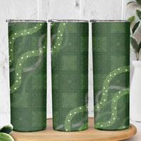 Hawaiian Quilt Skinny Tumbler Pele Hair Hinahina Lei Green Version LT05 - Polynesian Pride