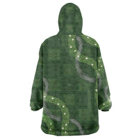 Hawaiian Quilt Wearable Blanket Hoodie Pele Hair Hinahina Lei Green Version LT05 - Polynesian Pride