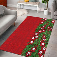 Tonga Language Week Area Rug Heilala Floral Red