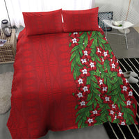 Tonga Language Week Bedding Set Heilala Floral Red