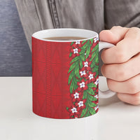 Tonga Language Week Ceramic Mug Heilala Floral Red