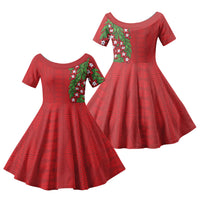 Tonga Language Week Family Matching Summer Maxi Dress and Hawaiian Shirt Heilala Floral Red