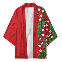 Tonga Language Week Kimono Heilala Floral Red