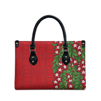 Tonga Language Week Leather Bag Heilala Floral Red