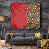 Tonga Language Week Tapestry Heilala Floral Red