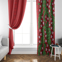 Tonga Language Week Window Curtain Heilala Floral Red