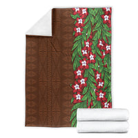 Tonga Language Week Blanket Heilala Floral Brown