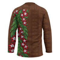 Tonga Language Week Hockey Jersey Heilala Floral Brown