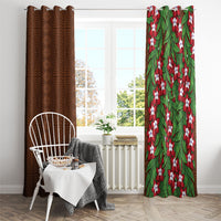 Tonga Language Week Window Curtain Heilala Floral Brown