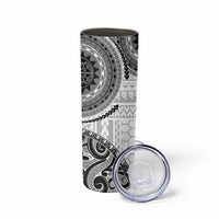 New Zealand White Maori Koru Simple Style Skinny Tumbler LT05 - Polynesian Pride