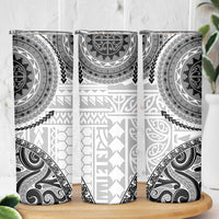 New Zealand White Maori Koru Simple Style Skinny Tumbler LT05 - Polynesian Pride