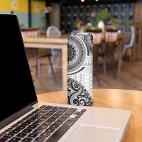 New Zealand White Maori Koru Simple Style Skinny Tumbler LT05 - Polynesian Pride