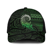 New Zealand Maori Koru Fern Mesh Trucker Cap Spiral Polynesian Style Green LT05 One Size Black Green - Polynesian Pride