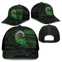 New Zealand Maori Koru Fern Mesh Trucker Cap Spiral Polynesian Style Green LT05 - Polynesian Pride