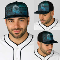 New Zealand Maori Koru Fern Baseball Net Cap Spiral Polynesian Style Aqua Gradient - Polynesian Pride