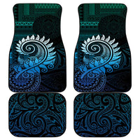 New Zealand Maori Koru Fern Car Mats Spiral Polynesian Style Aqua Gradient