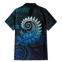 New Zealand Maori Koru Fern Family Matching Mermaid Dress and Hawaiian Shirt Spiral Polynesian Style Aqua Gradient LT05 - Polynesian Pride