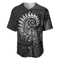 New Zealand Maori Koru Fern Baseball Jersey Spiral Polynesian Style Gray LT05 Gray - Polynesian Pride